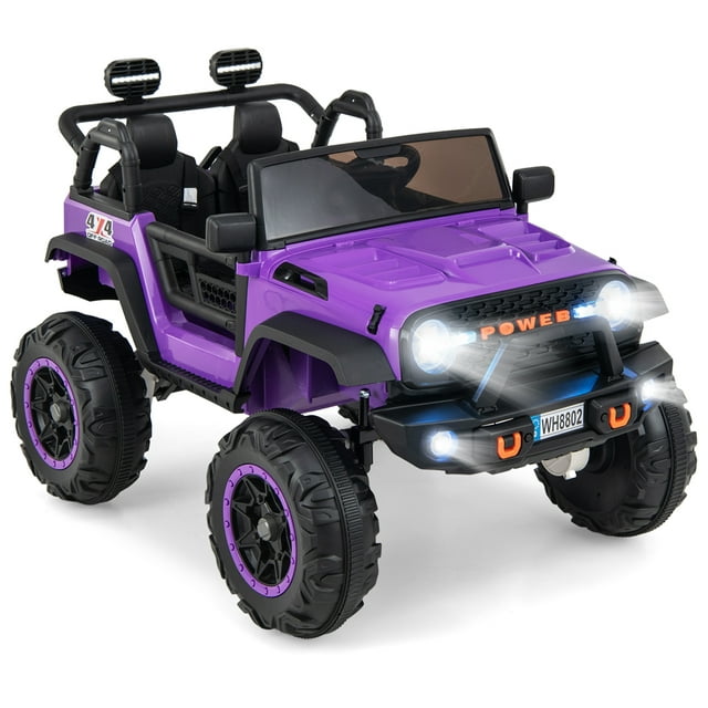 OLAKIDS 24V 2 Seater Kids Ride on Truck, 2WD/4WD Battery Powered Vehicle Toddler Powerful Car with Remote Control, Music, USB, MP3, Electric Toy for 3+ Boys and Girls