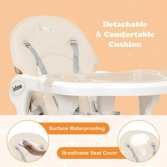OLAKIDS 5 in 1 Baby High Chair, Convertible Toddler Table Chair Set