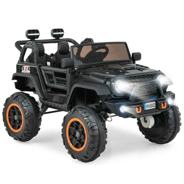 OLAKIDS 24V 2 Seater Kids Ride on Truck, 2WD/4WD Battery Powered Vehicle Toddler Powerful Car with Remote Control, Music, USB, MP3, Electric Toy for 3+ Boys and Girls