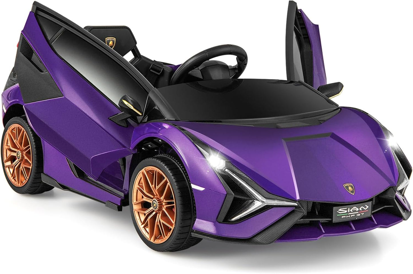OLAKIDS Licensed Lamborghini Sian Kids Ride on Car with Parent Remote Control, 12V Electric Toy Roadster