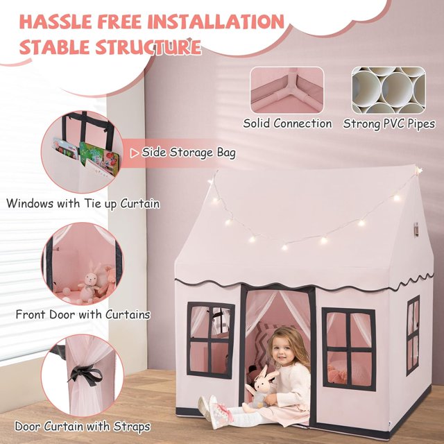 OLAKIDS Kids Play Tent, Anti-Trip Large Playhouse Toys, Indoor Outdoor Princess Tents Castle