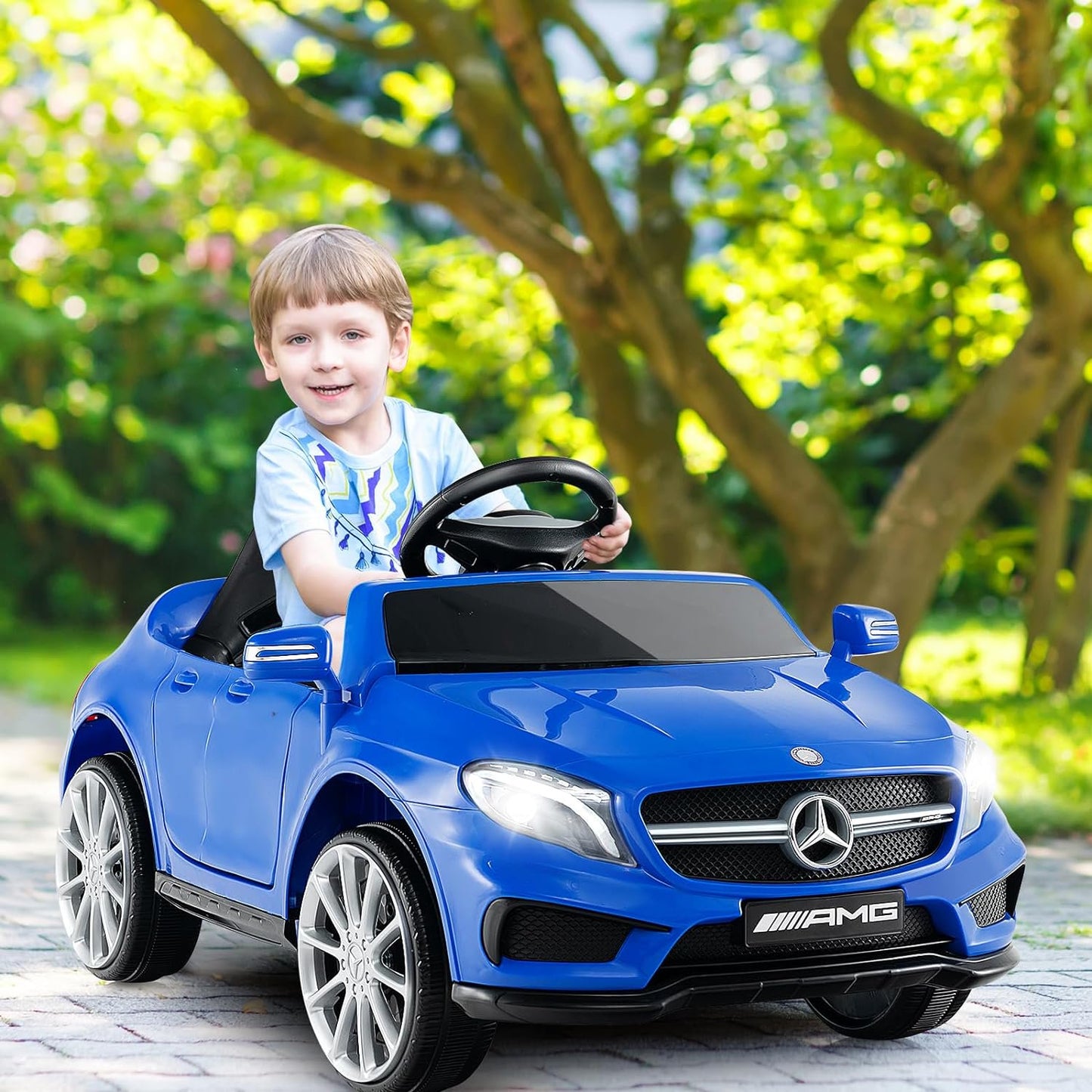 OLAKIDS 12V Electric Kids Ride on Car, Licensed Mercedes Benz GLA45 Toy Car with Remote Control
