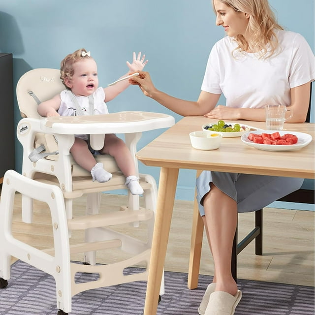 OLAKIDS 5 in 1 Baby High Chair, Convertible Toddler Table Chair Set