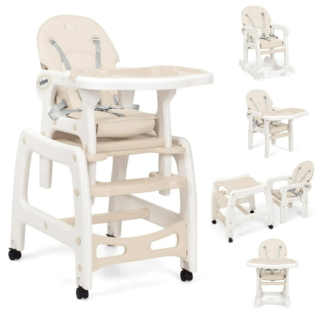 OLAKIDS 5 in 1 Baby High Chair, Convertible Toddler Table Chair Set
