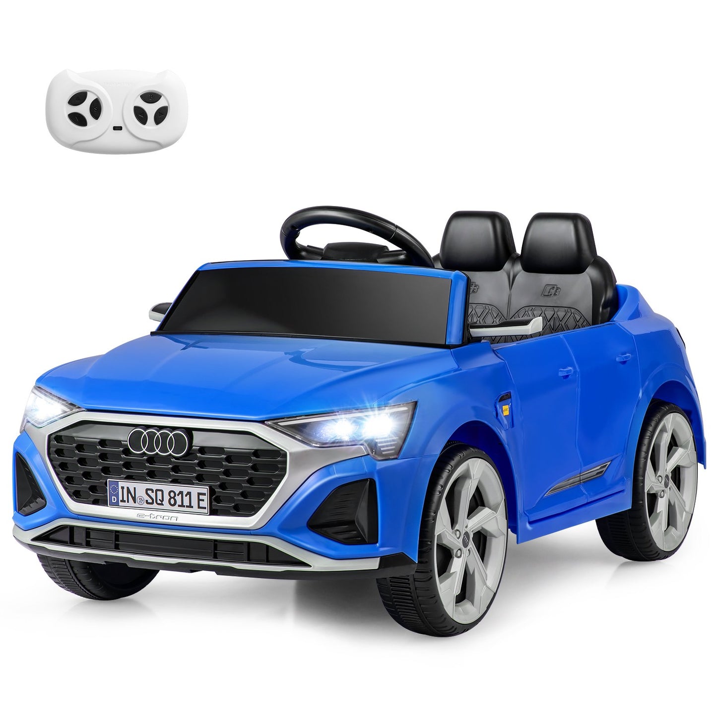 Licensed Audi SQ8 Ride on Car by OLAKIDS, Battery Powered Electric Vehicle for with Remote Control, Adjustable Music, LED Lights, Suspension, Driving Toy Gift for Kids Toddler Age 3+