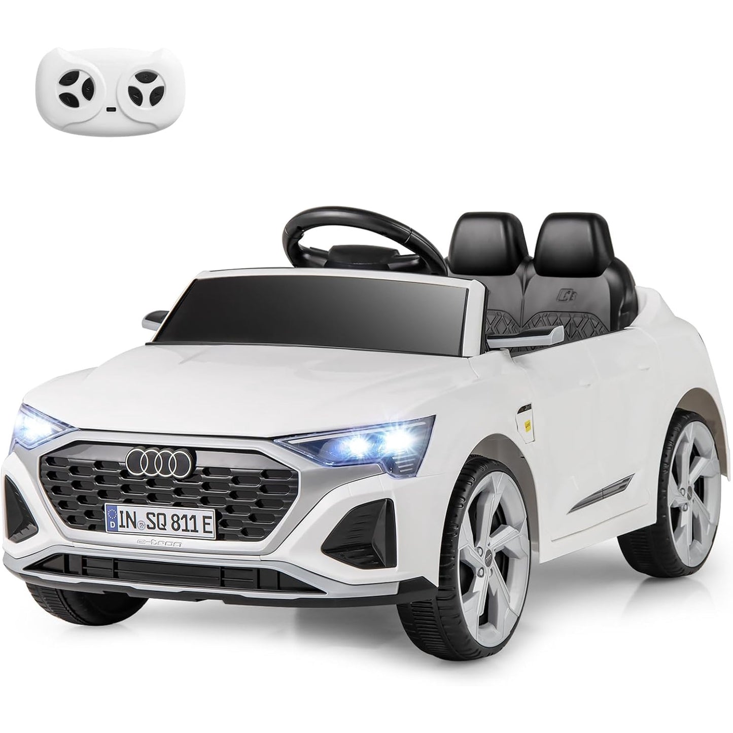 Licensed Audi SQ8 Ride on Car by OLAKIDS, Battery Powered Electric Vehicle for with Remote Control, Adjustable Music, LED Lights, Suspension, Driving Toy Gift for Kids Toddler Age 3+