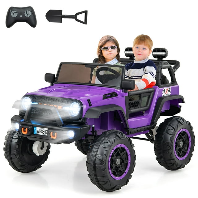 OLAKIDS 24V 2 Seater Kids Ride on Truck, 2WD/4WD Battery Powered Vehicle Toddler Powerful Car with Remote Control, Music, USB, MP3, Electric Toy for 3+ Boys and Girls
