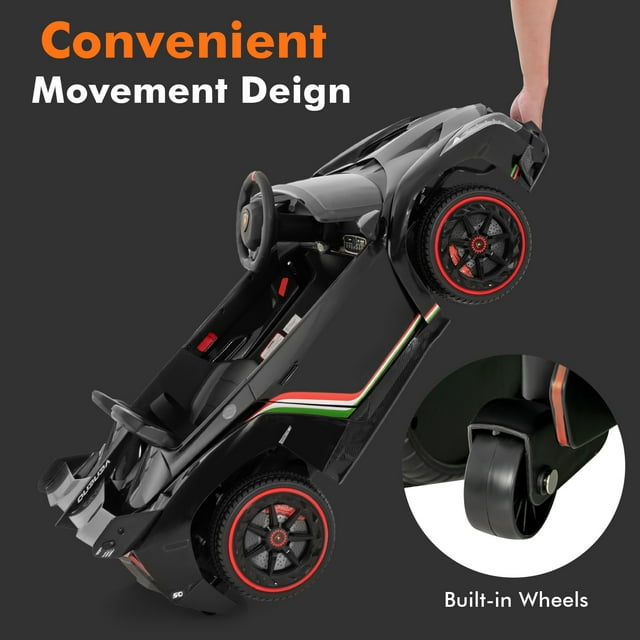 OLAKIDS 2 Seater Kids Ride on Car, 12V 4WD Licensed Lamborghini Veneno Powered Electric Vehicle with Hydraulic Doors, Rocking Mode, Adjustable Speeds, Remote Control, MP3, Headlight