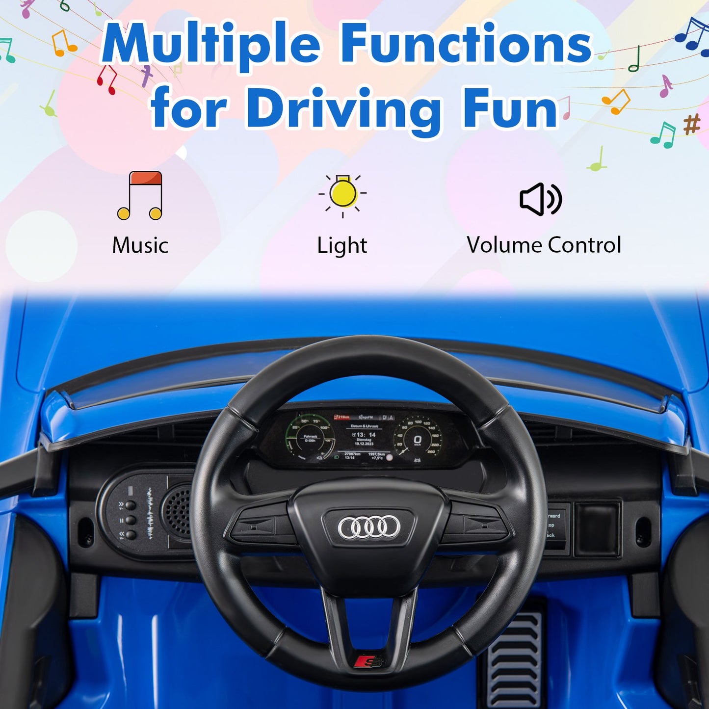 Licensed Audi SQ8 Ride on Car by OLAKIDS, Battery Powered Electric Vehicle for with Remote Control, Adjustable Music, LED Lights, Suspension, Driving Toy Gift for Kids Toddler Age 3+