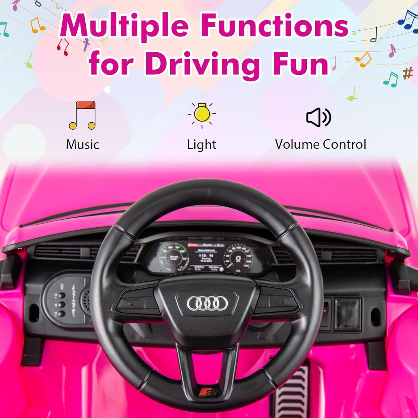 Licensed Audi SQ8 Ride on Car by OLAKIDS, Battery Powered Electric Vehicle for with Remote Control, Adjustable Music, LED Lights, Suspension, Driving Toy Gift for Kids Toddler Age 3+