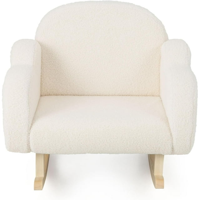 INFANS Kids Sofa, Toddler Rocking Chair with Solid Wooden Frame, Anti-Tipping Design, Plush Fabric, Children Armchair for Nursery Kindergarten Playroom Preschool, Gift for Boys Girls