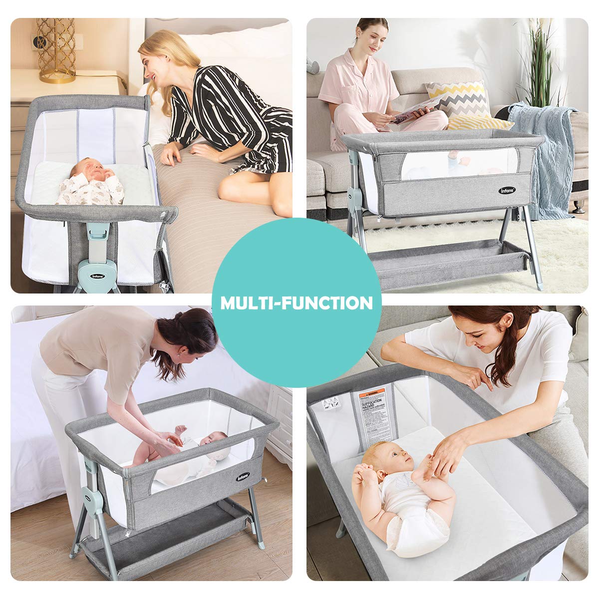 Baby Bassinet Bedside Sleeper with Spine Protecting Support OLAKIDS