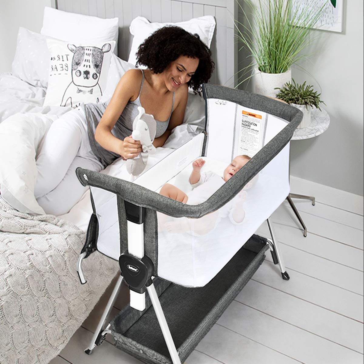 Baby Bassinet Bedside Sleeper with Spine Protecting Support OLAKIDS