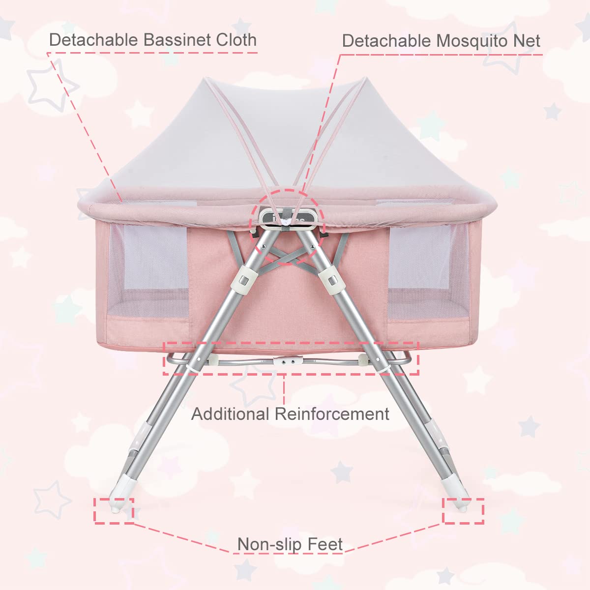 2-in-1 Rocking Bassinet for Newborn Baby OLAKIDS