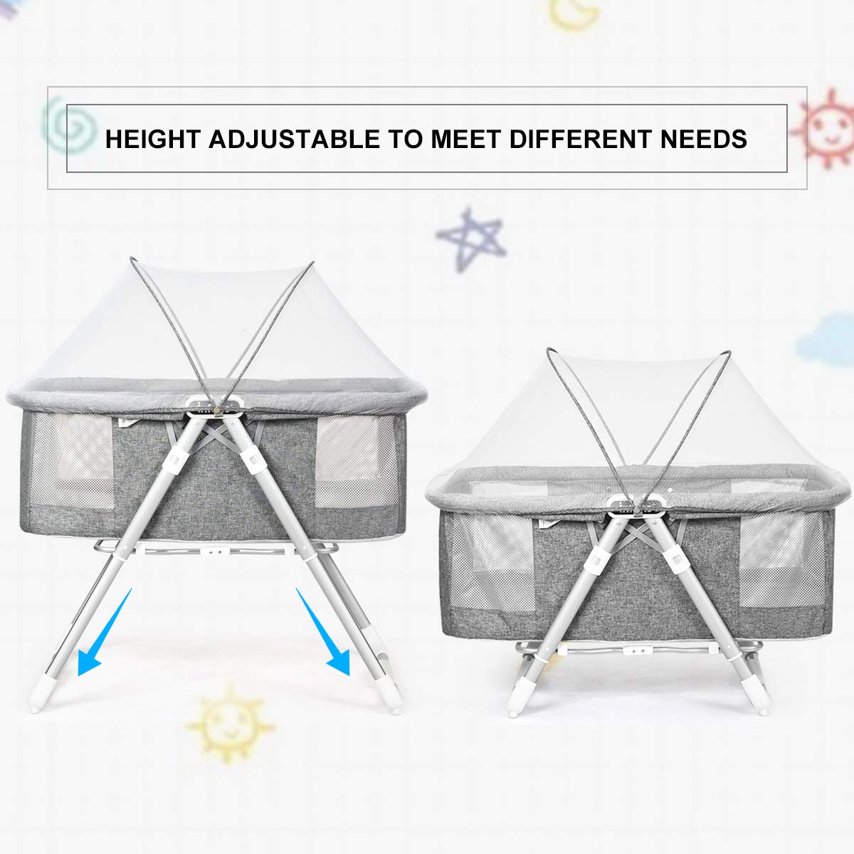 2-in-1 Rocking Bassinet for Newborn Baby OLAKIDS