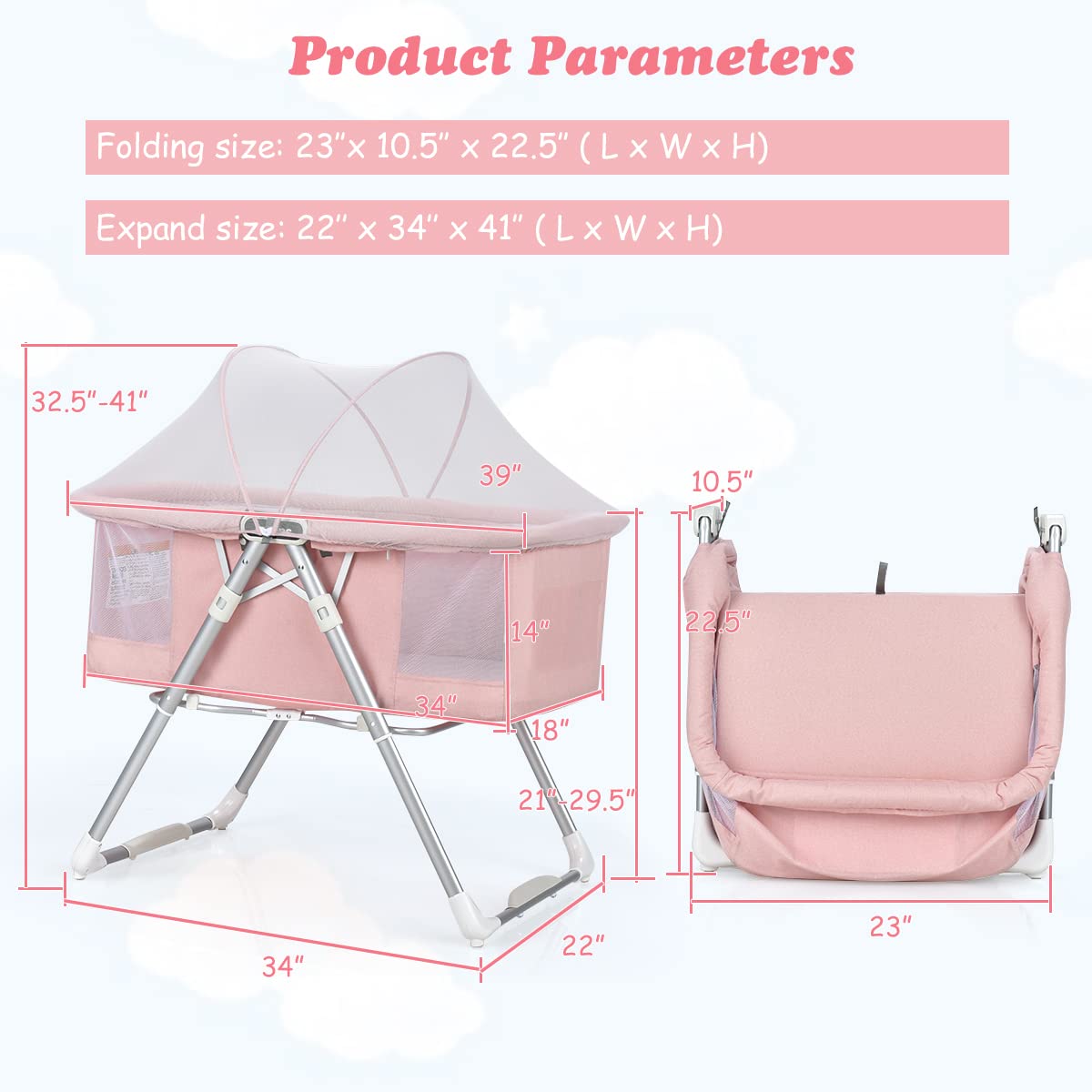 2-in-1 Rocking Bassinet for Newborn Baby OLAKIDS