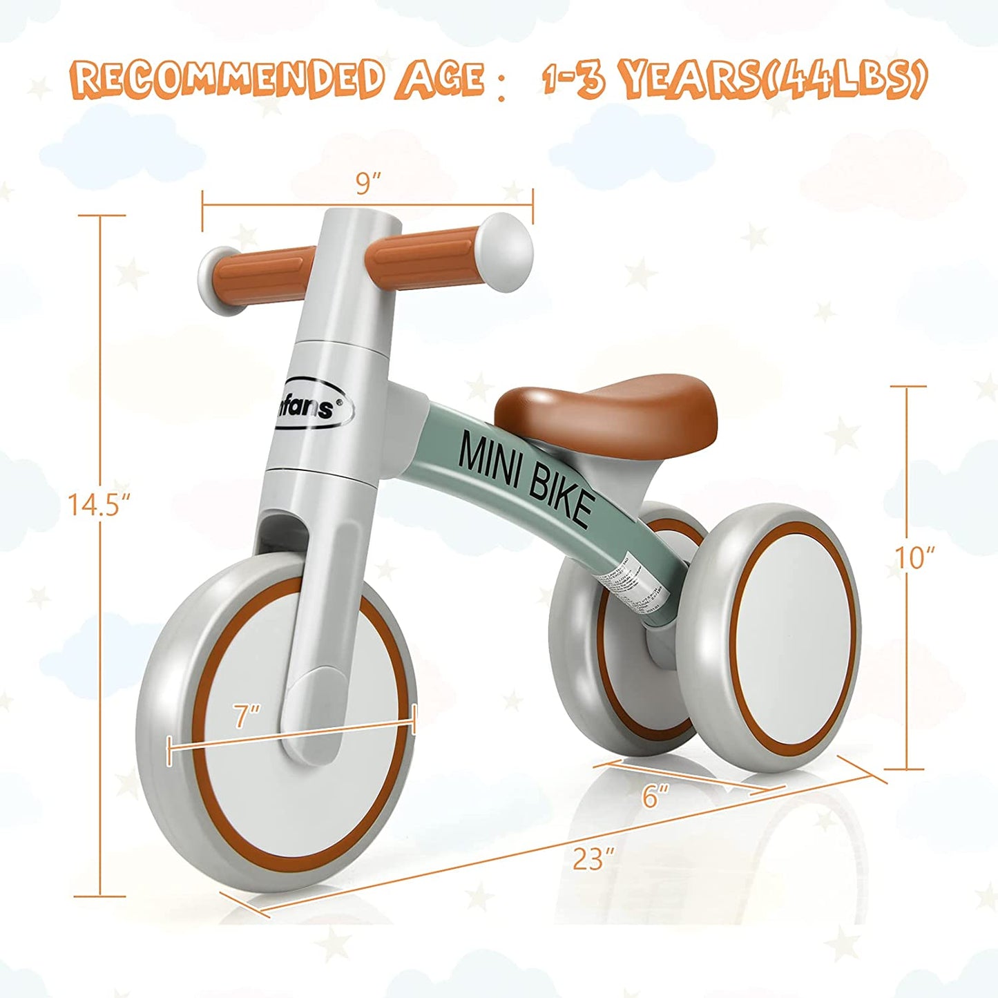 Baby Balance Bike 12-36 Months Kids Riding Toy Bike Indoor Outdoor OLAKIDS