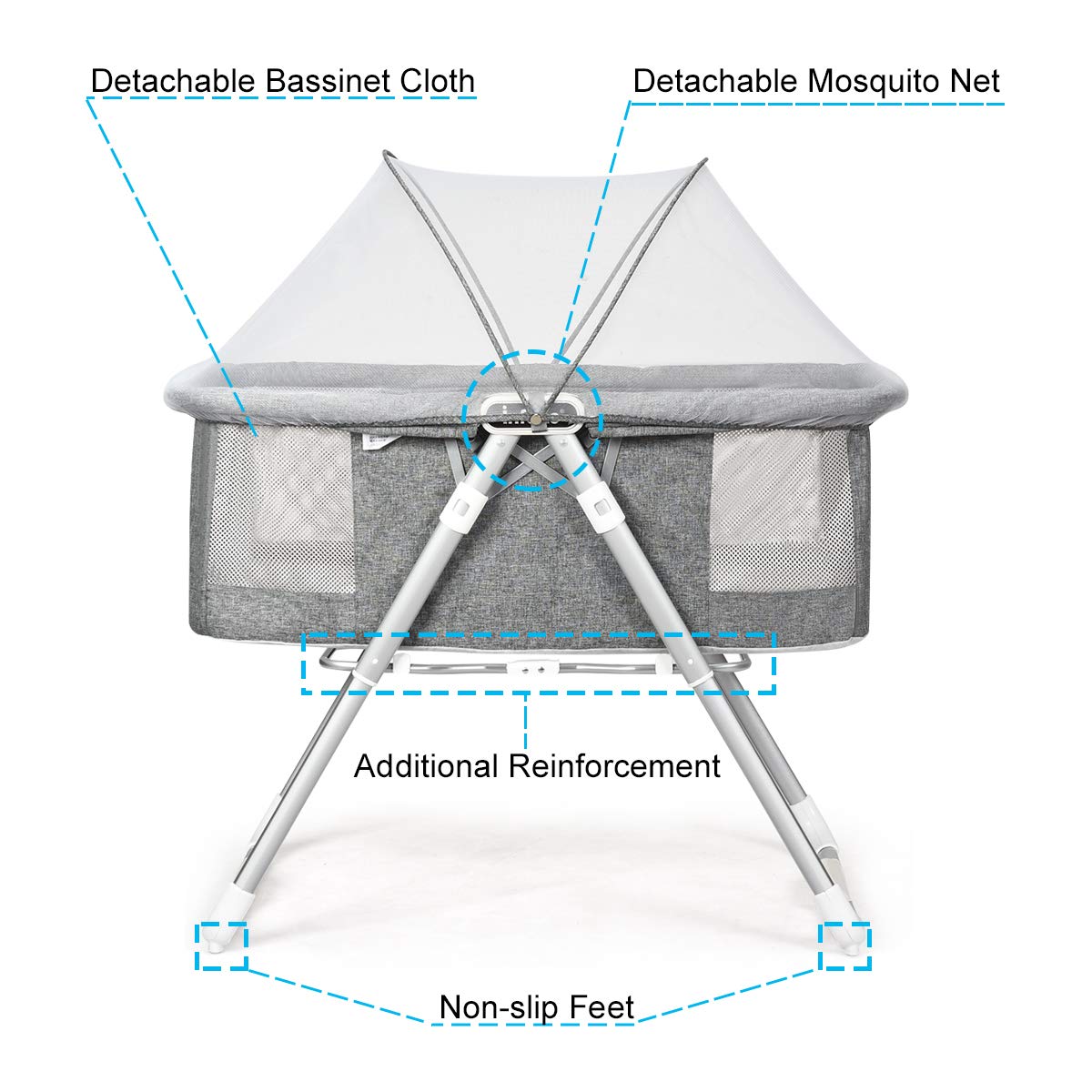 2-in-1 Rocking Bassinet for Newborn Baby OLAKIDS