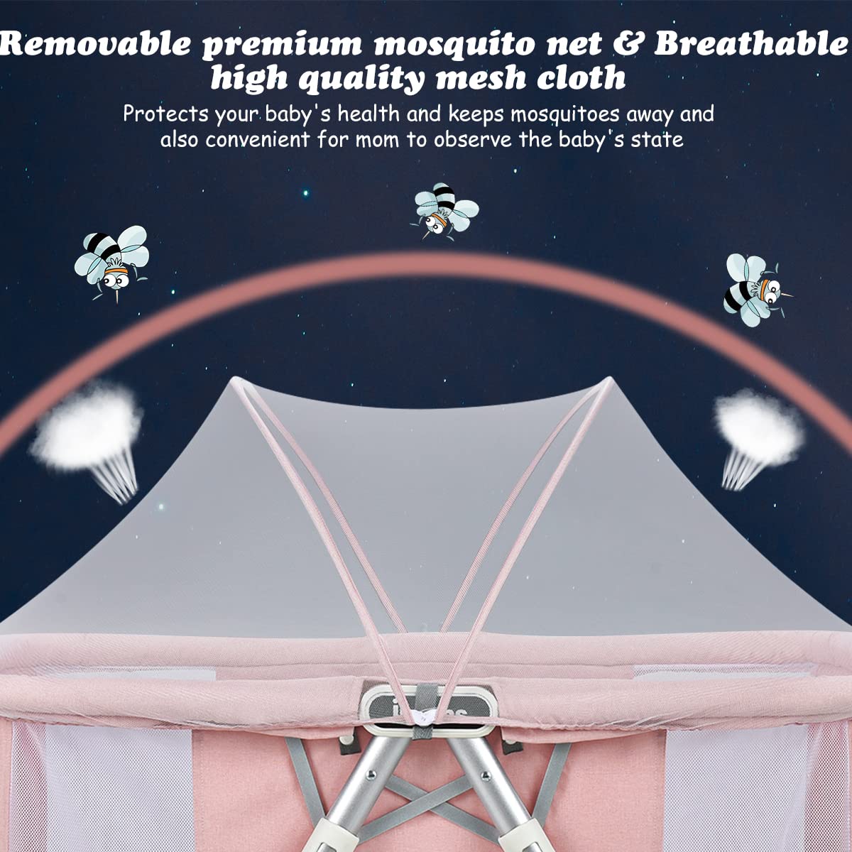 2-in-1 Rocking Bassinet for Newborn Baby OLAKIDS