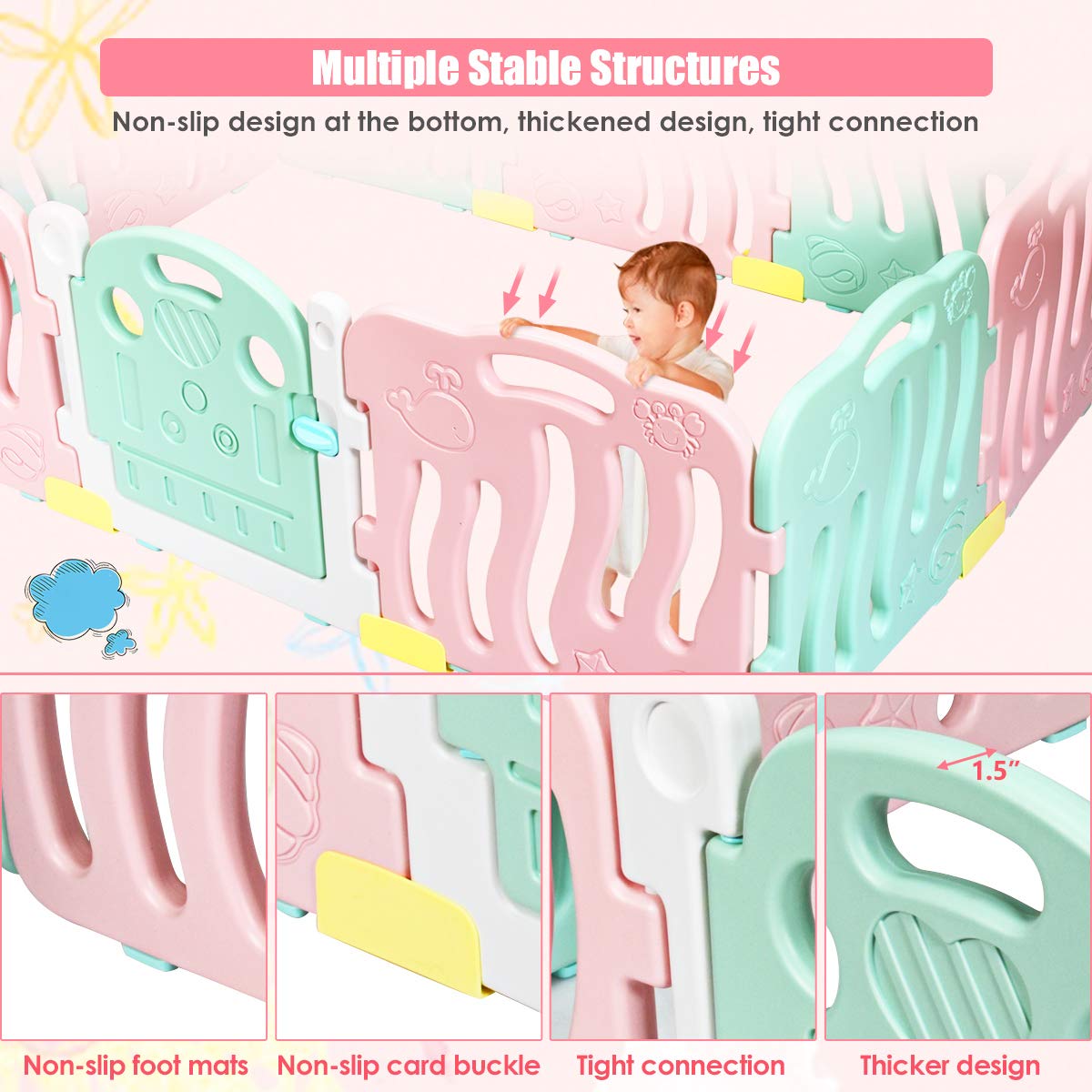 Baby Playpen Kids Play Activity Center Yard for Toddlers OLAKIDS