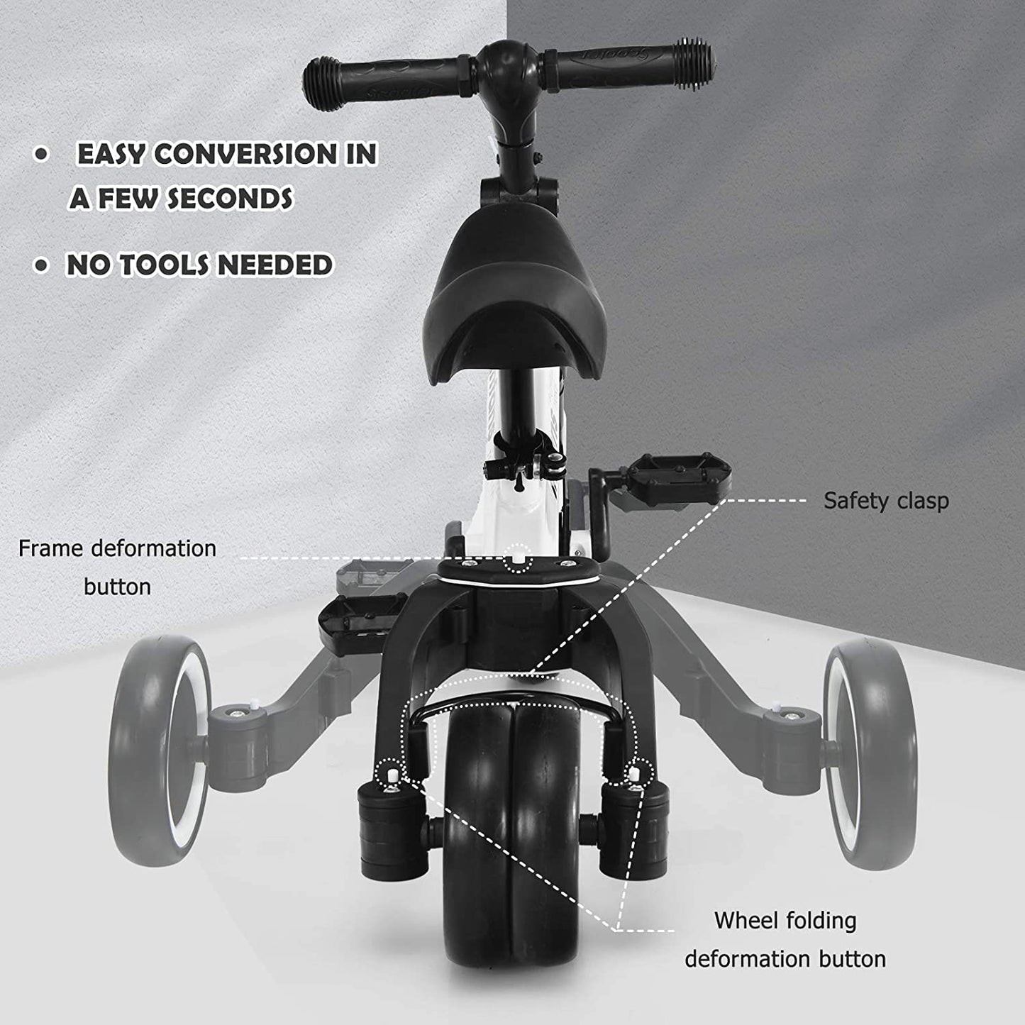Kids 3 Wheels Tricycles Wheels with Detachable Pedal OLAKIDS