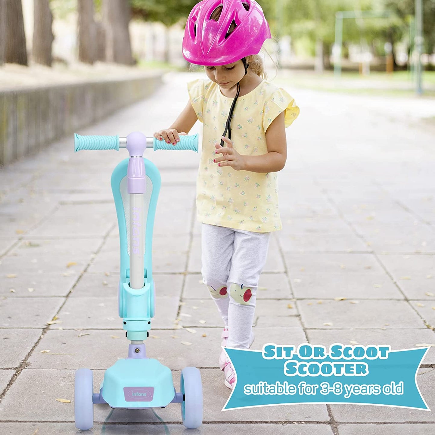 3 Wheel Scooter for Kids with Removable Seat for Girls Boys Ages 3-8 OLAKIDS