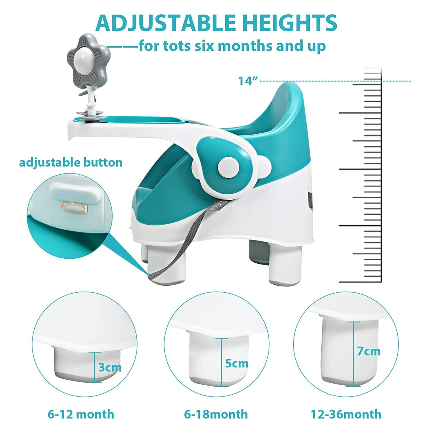 3-in-1 Portable Floor Baby Booster Seat OLAKIDS