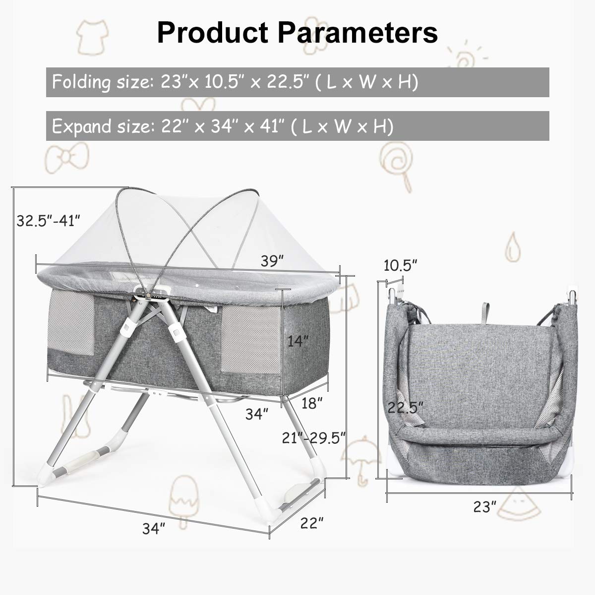 2-in-1 Rocking Bassinet for Newborn Baby OLAKIDS