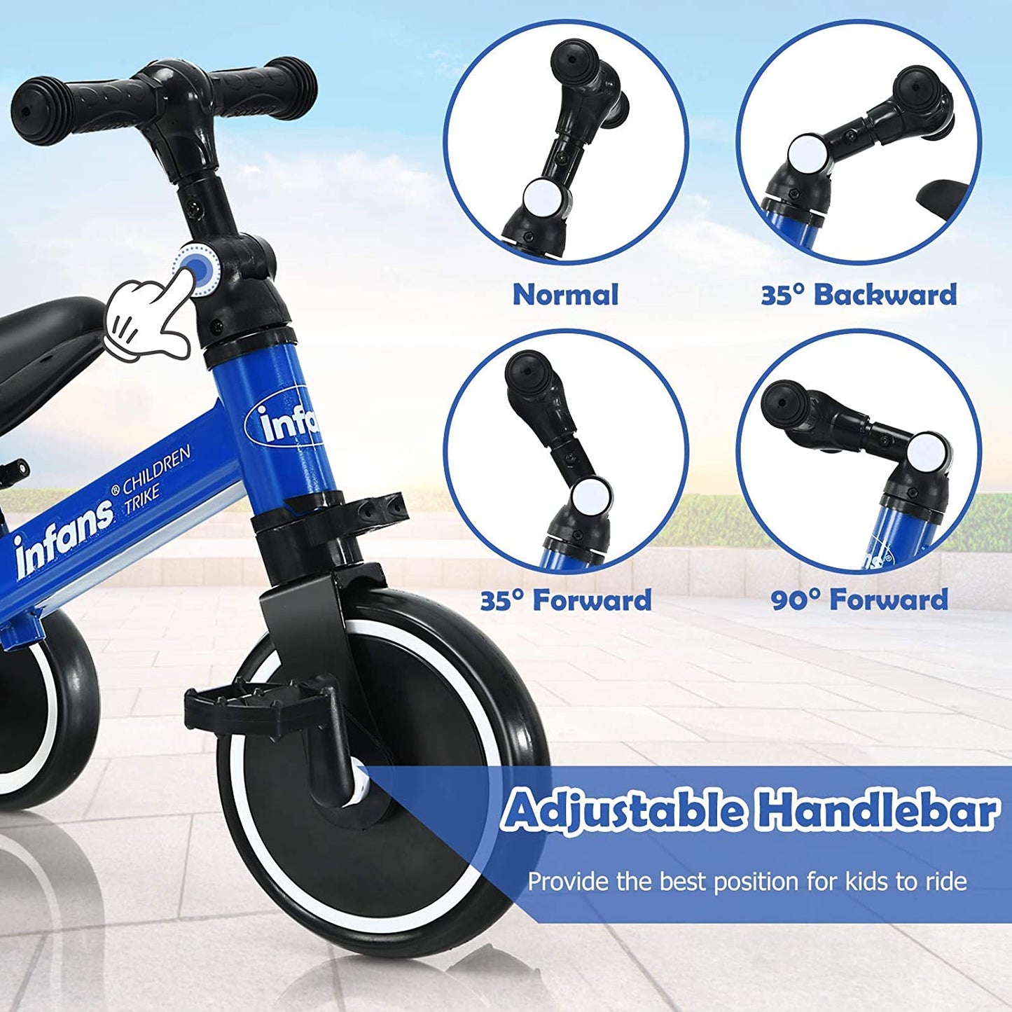 Kids 3 Wheels Tricycles Wheels with Detachable Pedal OLAKIDS