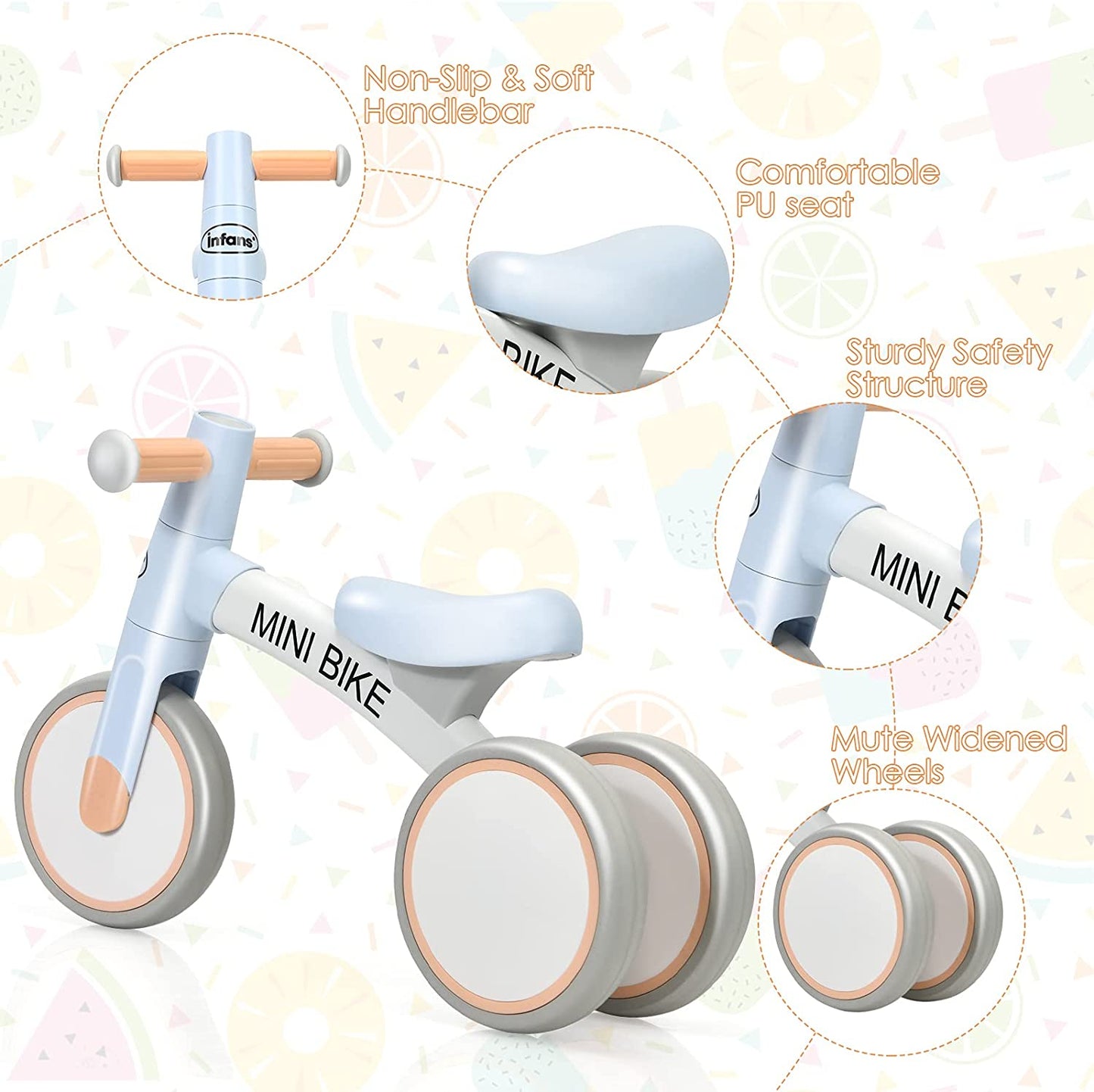 Baby Balance Bike 12-36 Months Kids Riding Toy Bike Indoor Outdoor OLAKIDS