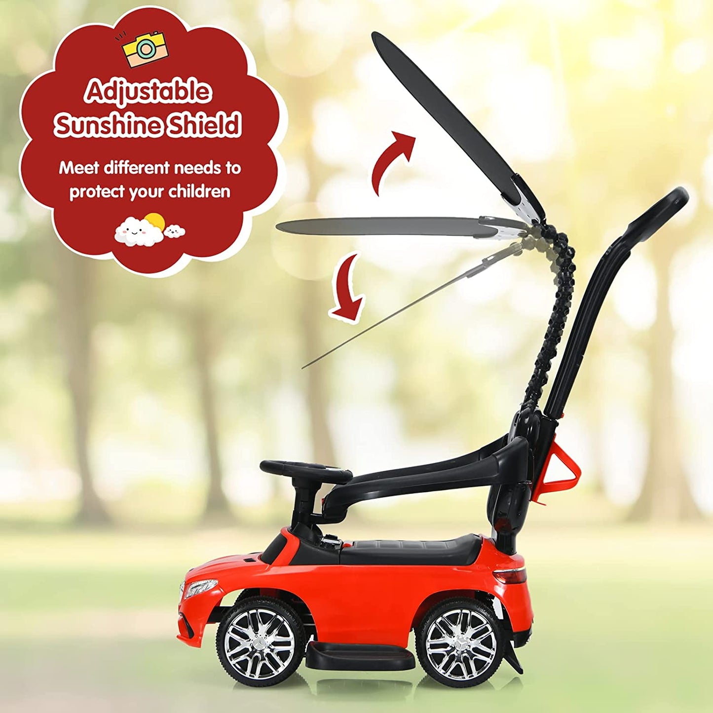 3-in-1 Kids Toy Stroller for Toddlers with Push Handle OLAKIDS
