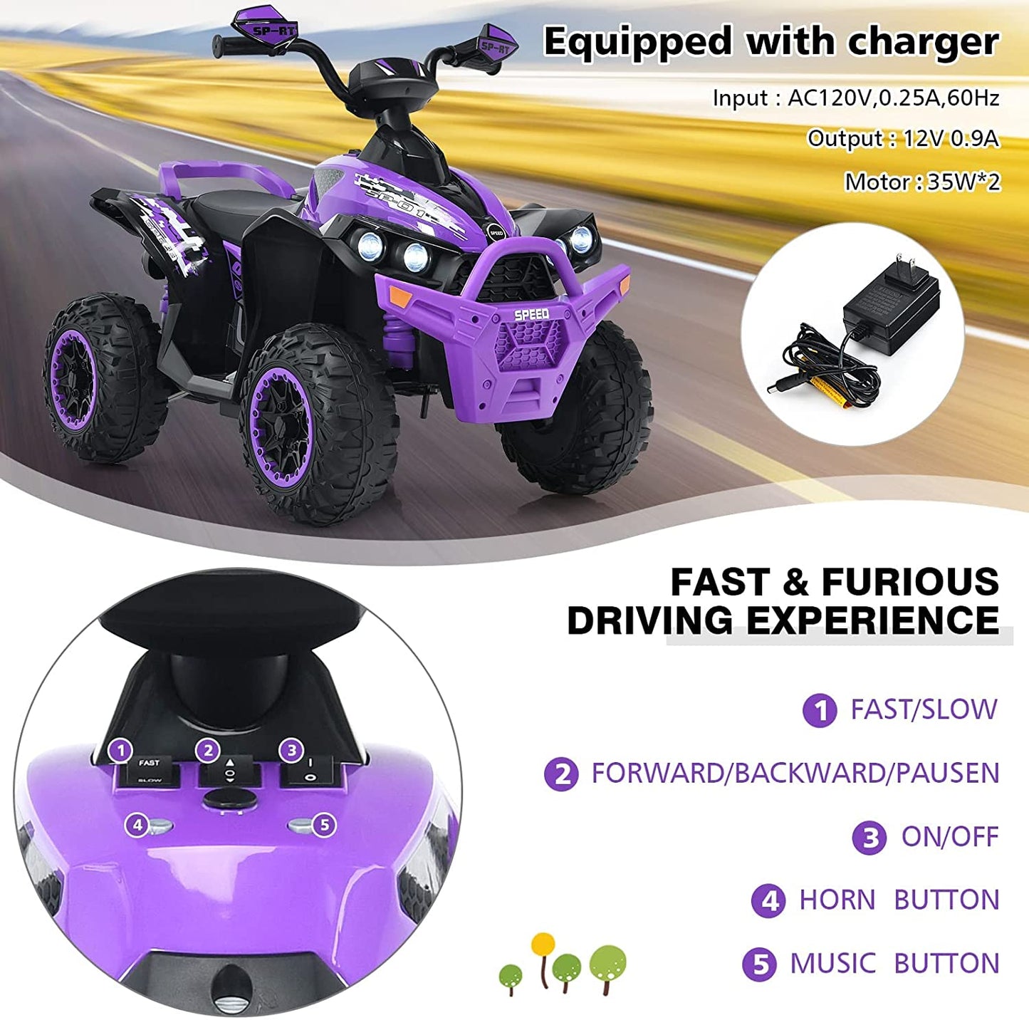 2-in-1 Electric Tractor with Detachable Trailer OLAKIDS
