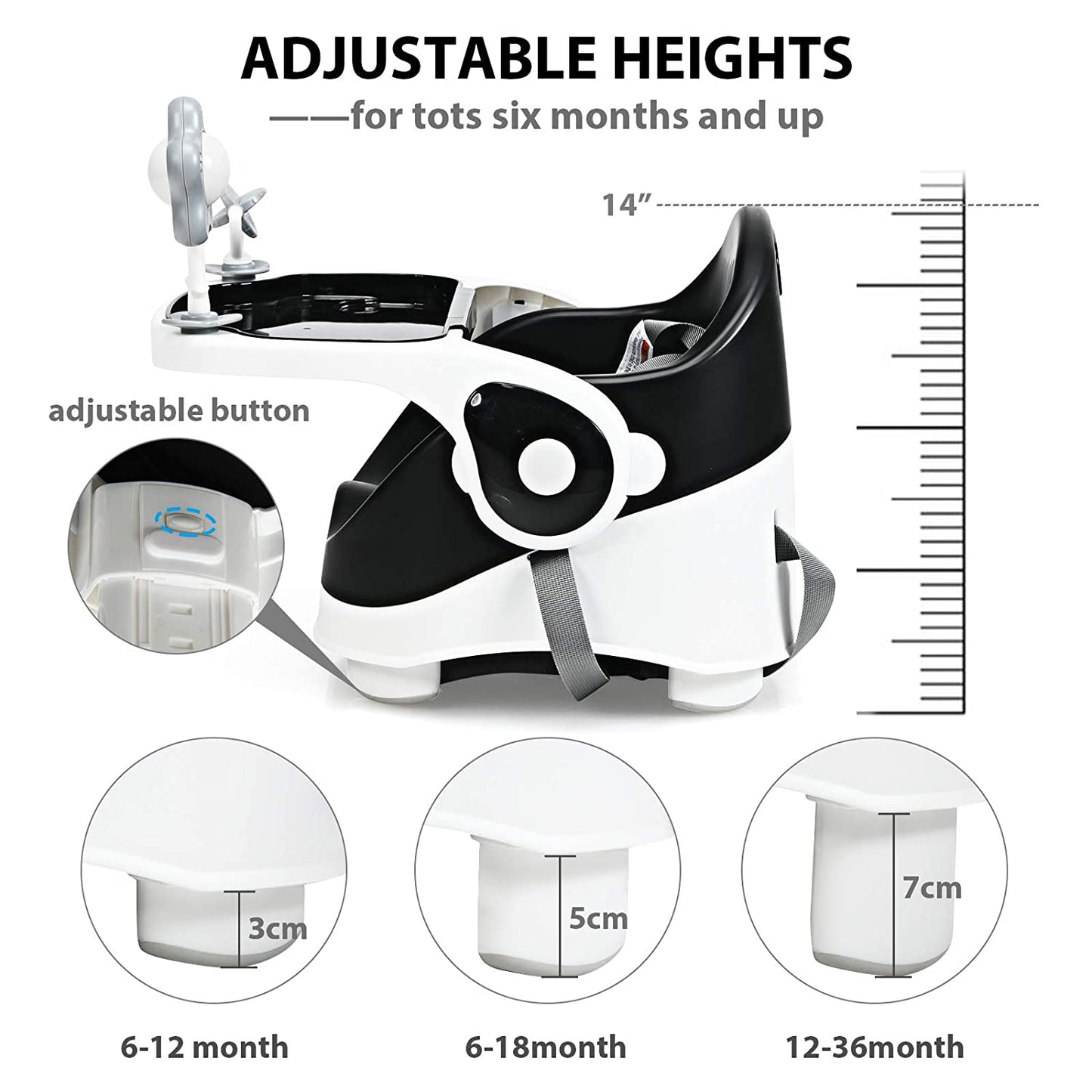 3-in-1 Portable Floor Baby Booster Seat OLAKIDS