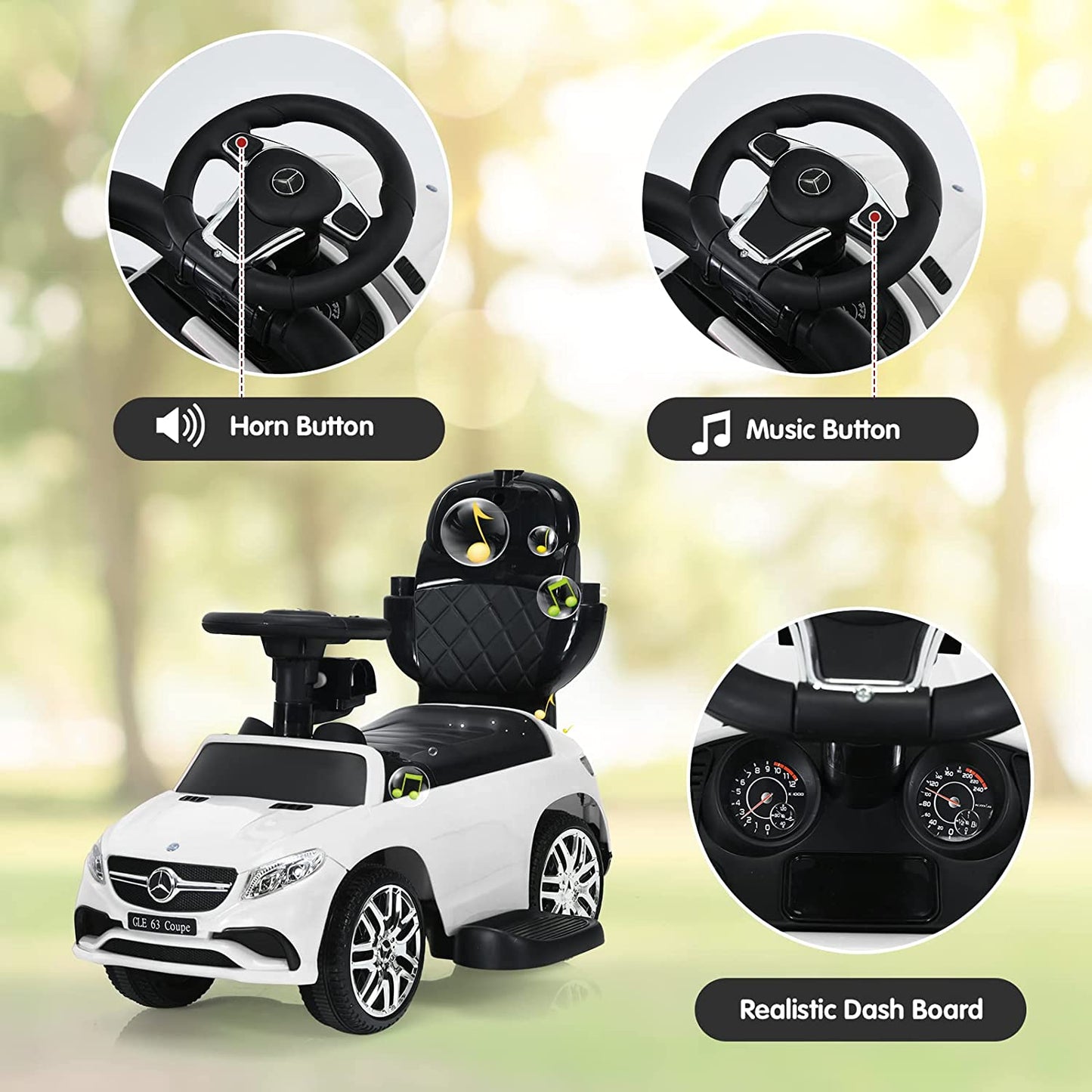 3-in-1 Kids Toy Stroller for Toddlers with Push Handle OLAKIDS