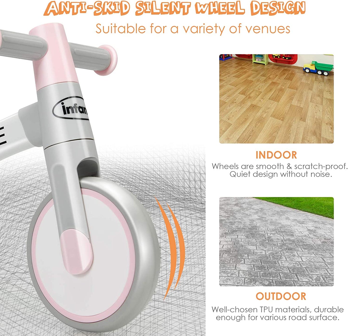 Baby Balance Bike 12-36 Months Kids Riding Toy Bike Indoor Outdoor OLAKIDS