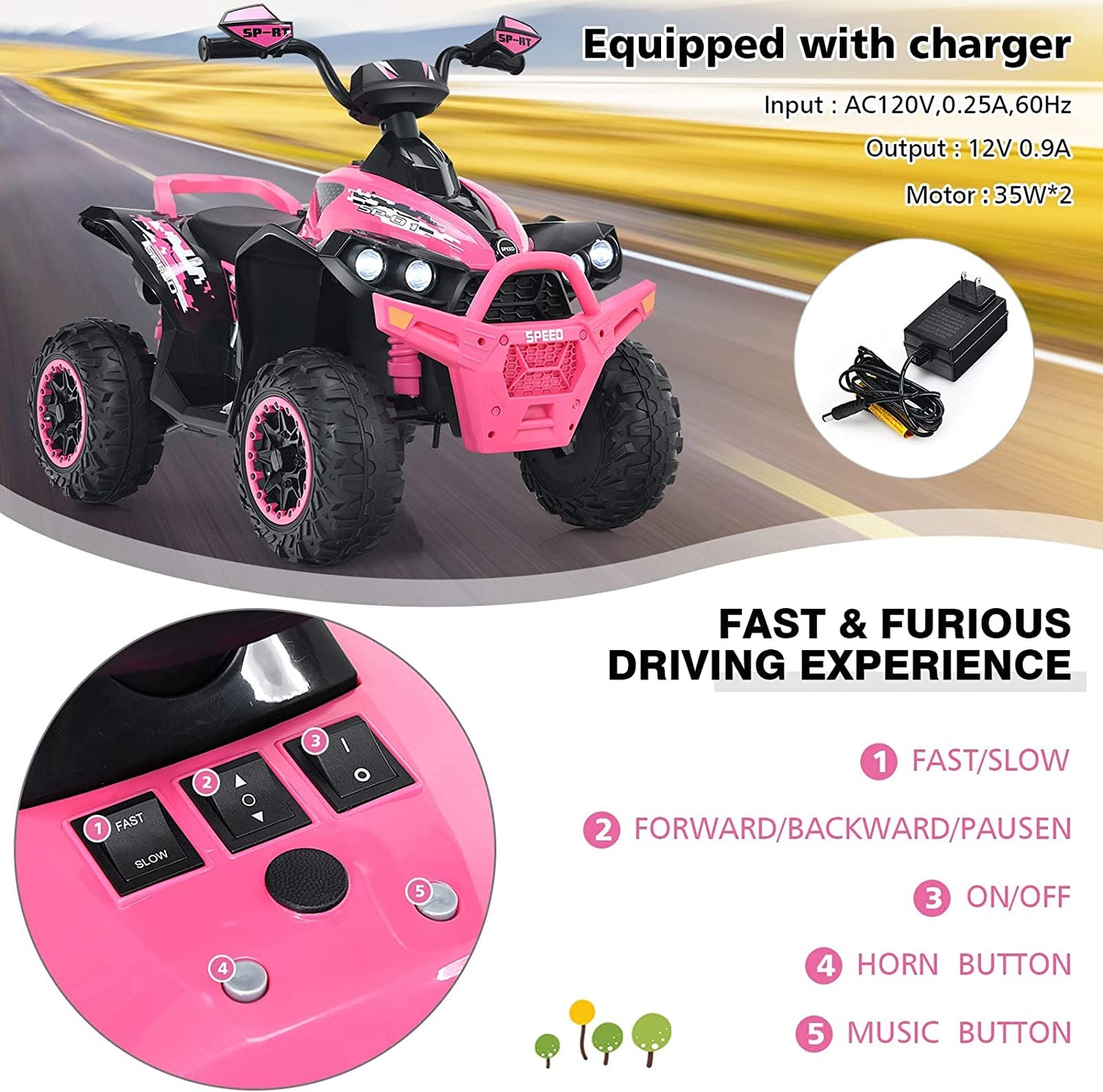 2-in-1 Electric Tractor with Detachable Trailer OLAKIDS