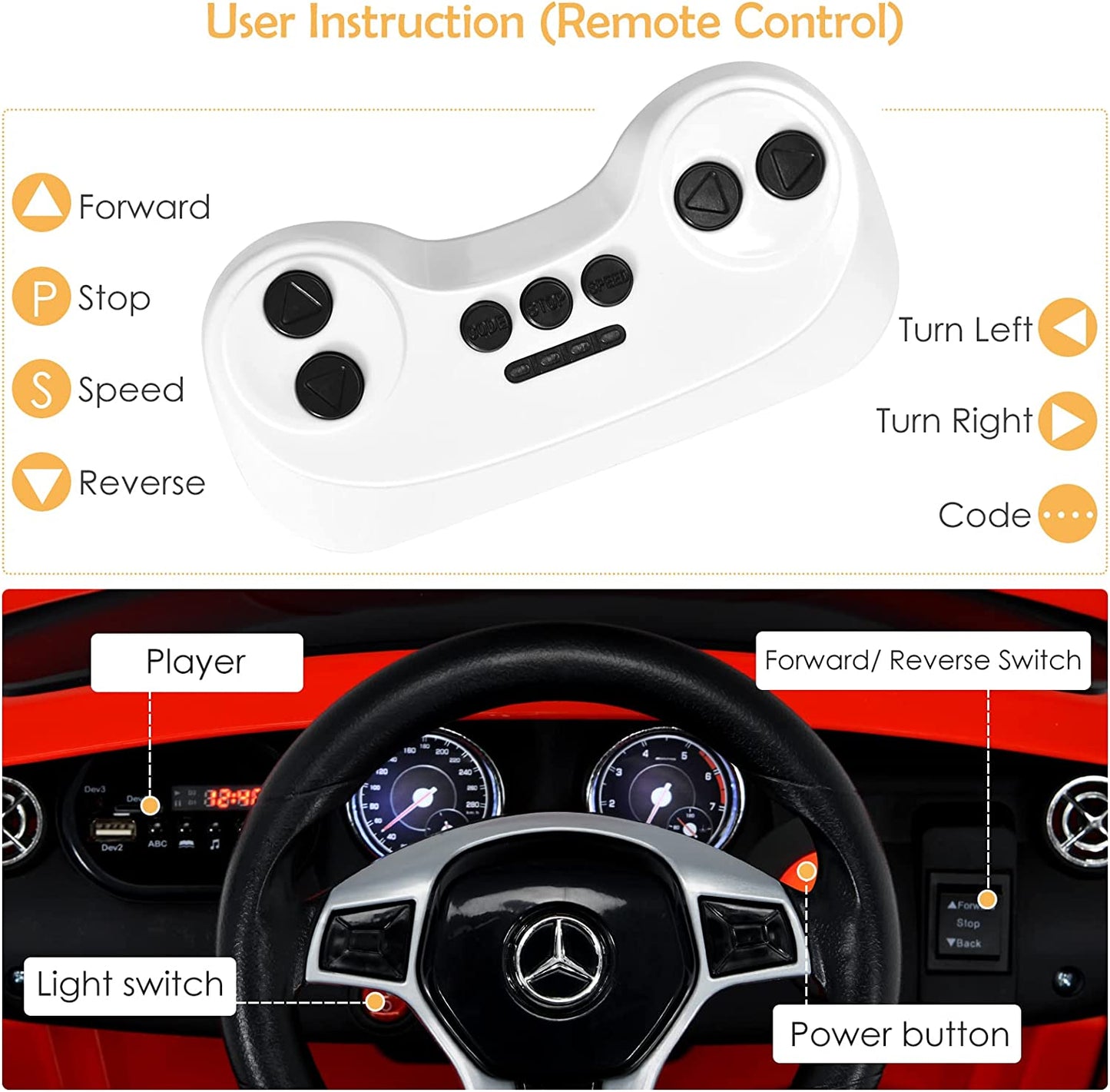 12V Electric Kids Ride On Carr with Remote Control OLAKIDS