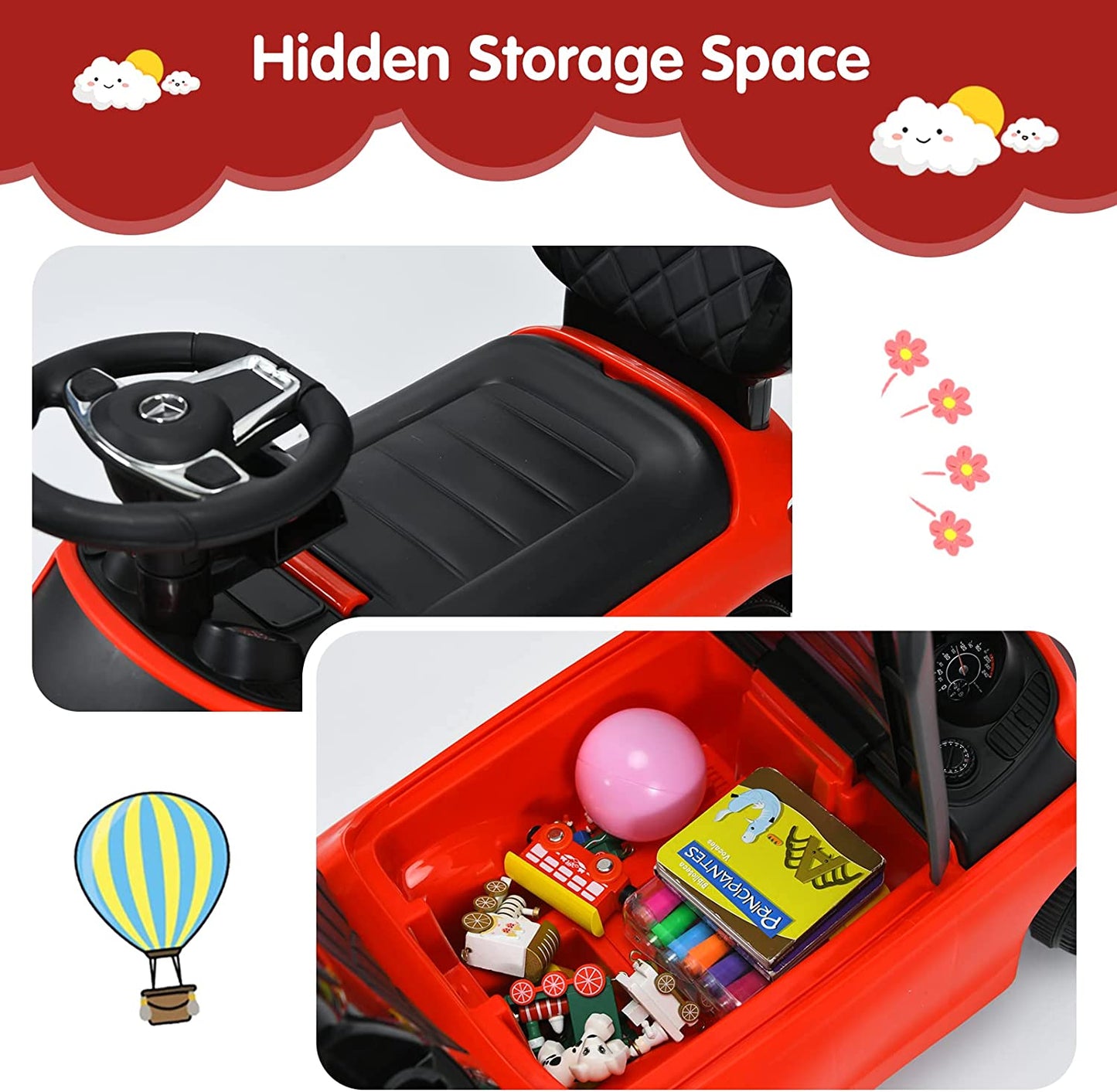 3-in-1 Kids Toy Stroller for Toddlers with Push Handle OLAKIDS