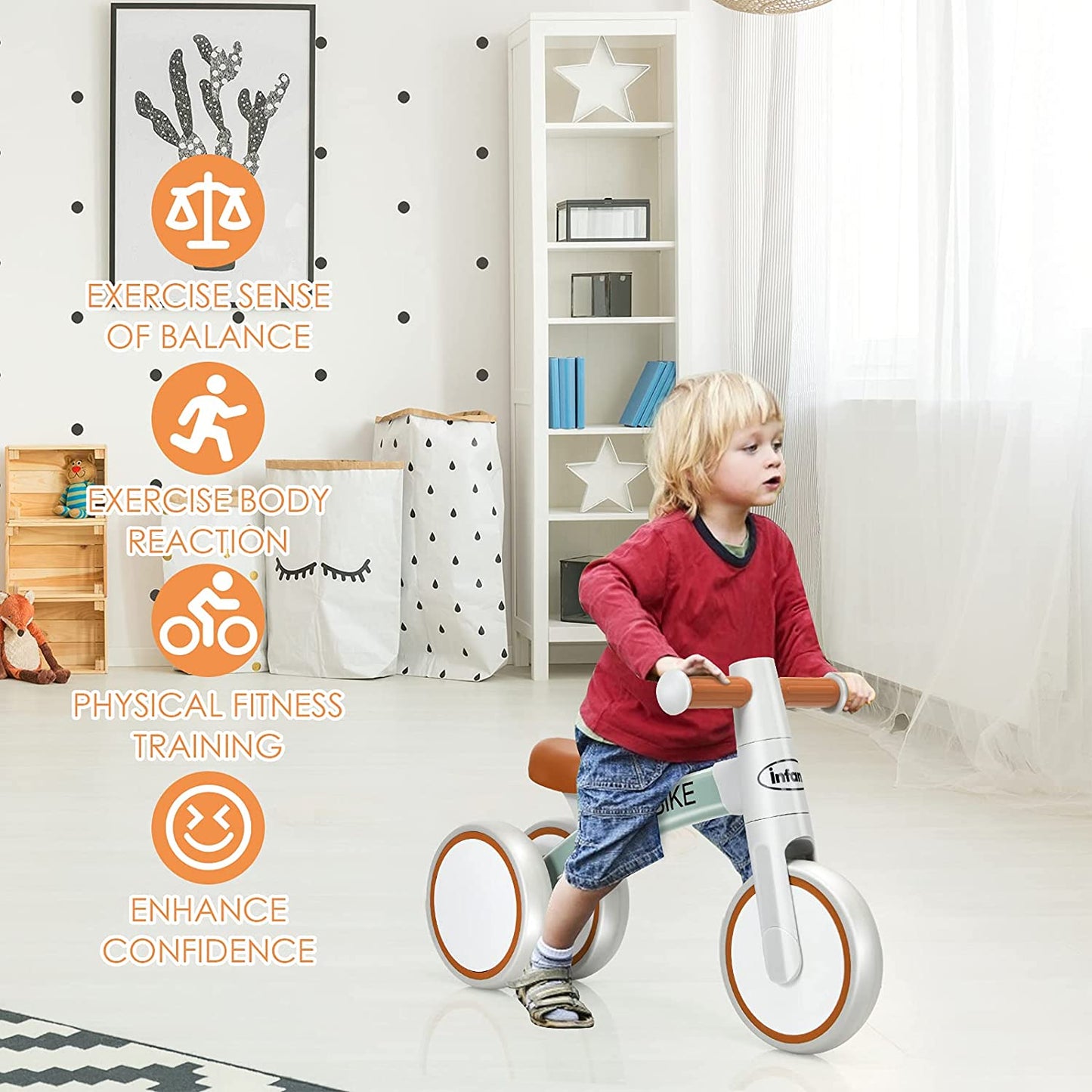 Baby Balance Bike 12-36 Months Kids Riding Toy Bike Indoor Outdoor OLAKIDS