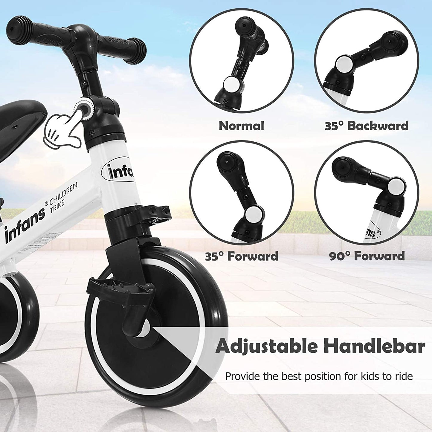 Kids 3 Wheels Tricycles Wheels with Detachable Pedal OLAKIDS