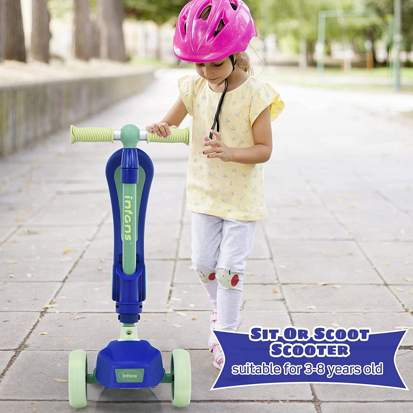 3 Wheel Scooter for Kids with Removable Seat for Girls Boys Ages 3-8 OLAKIDS