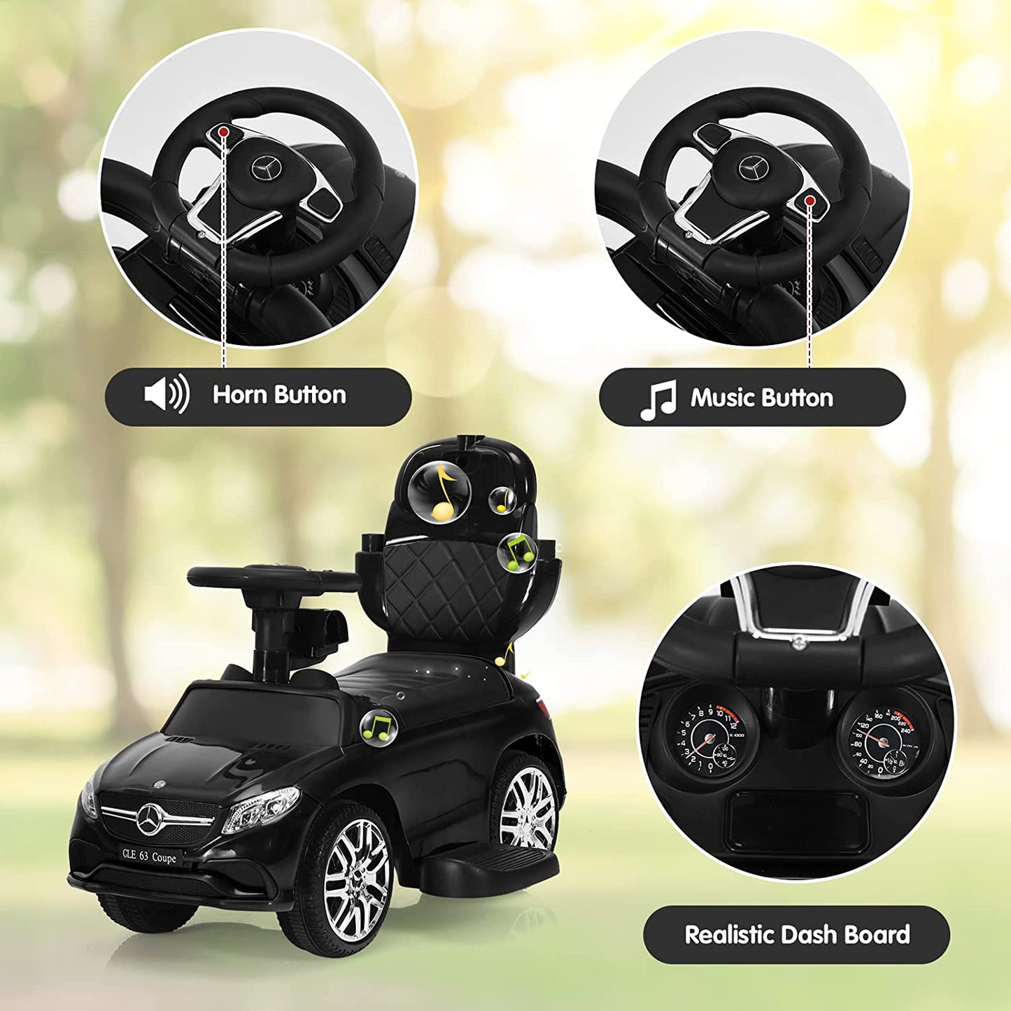 3-in-1 Kids Toy Stroller for Toddlers with Push Handle OLAKIDS
