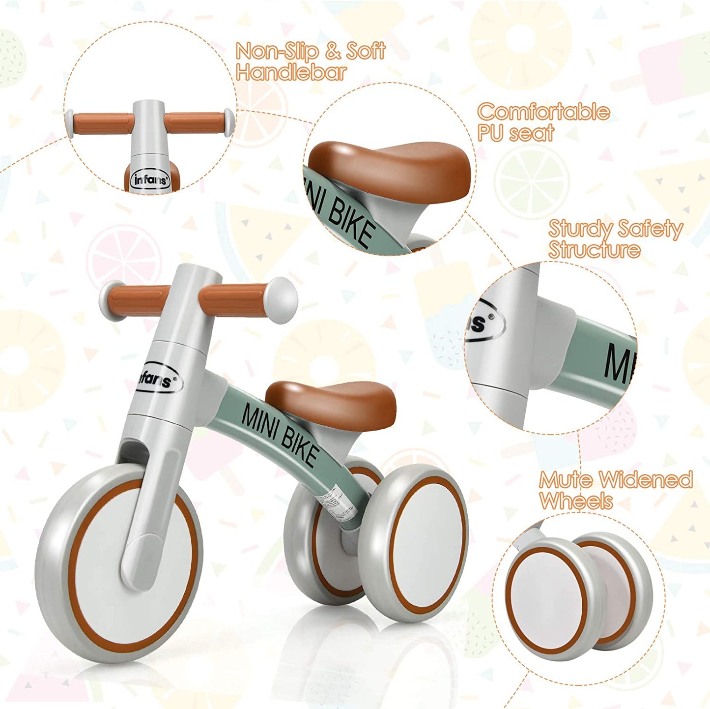 Baby Balance Bike 12-36 Months Kids Riding Toy Bike Indoor Outdoor OLAKIDS