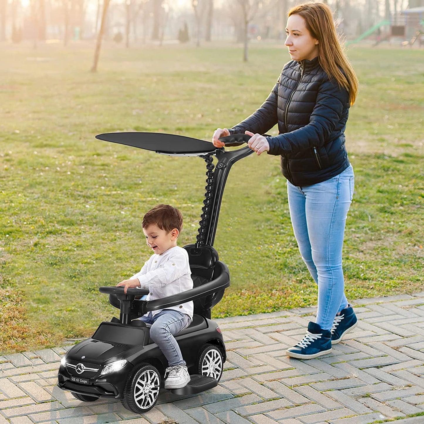 3-in-1 Kids Toy Stroller for Toddlers with Push Handle OLAKIDS