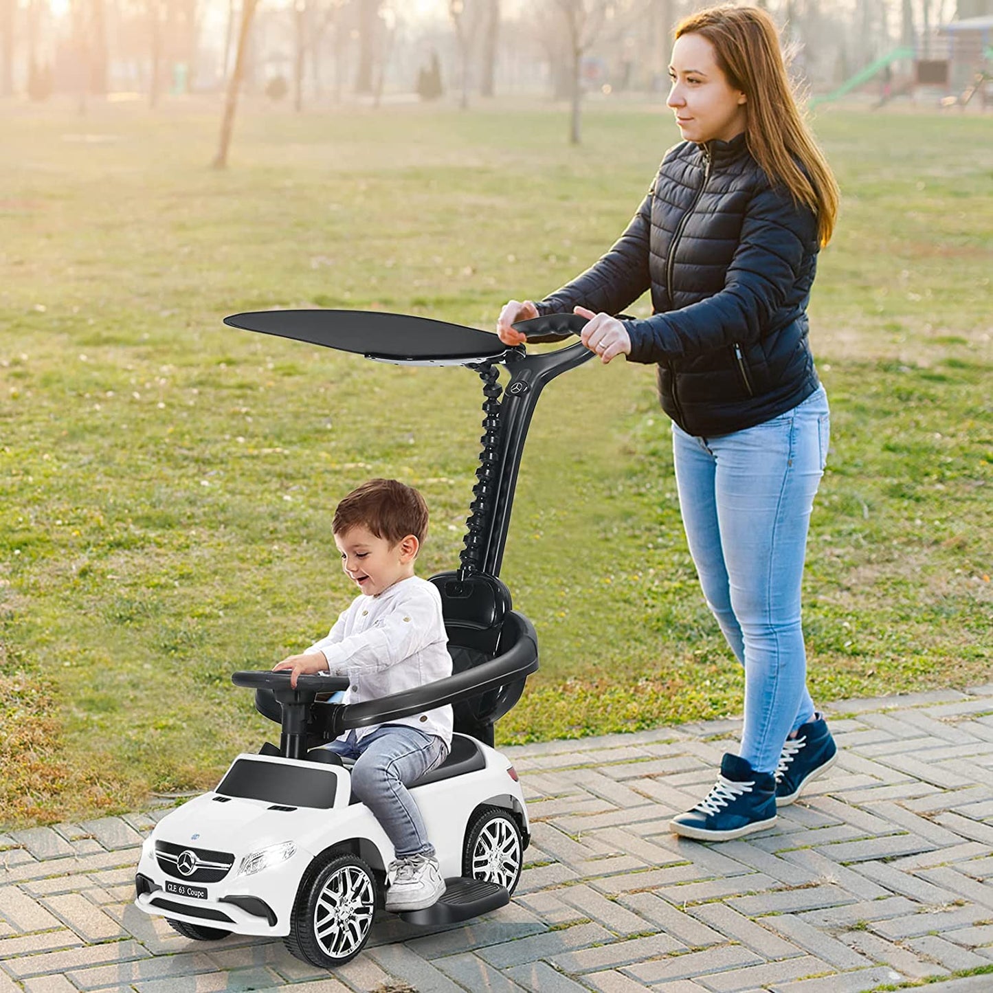 3-in-1 Kids Toy Stroller for Toddlers with Push Handle OLAKIDS