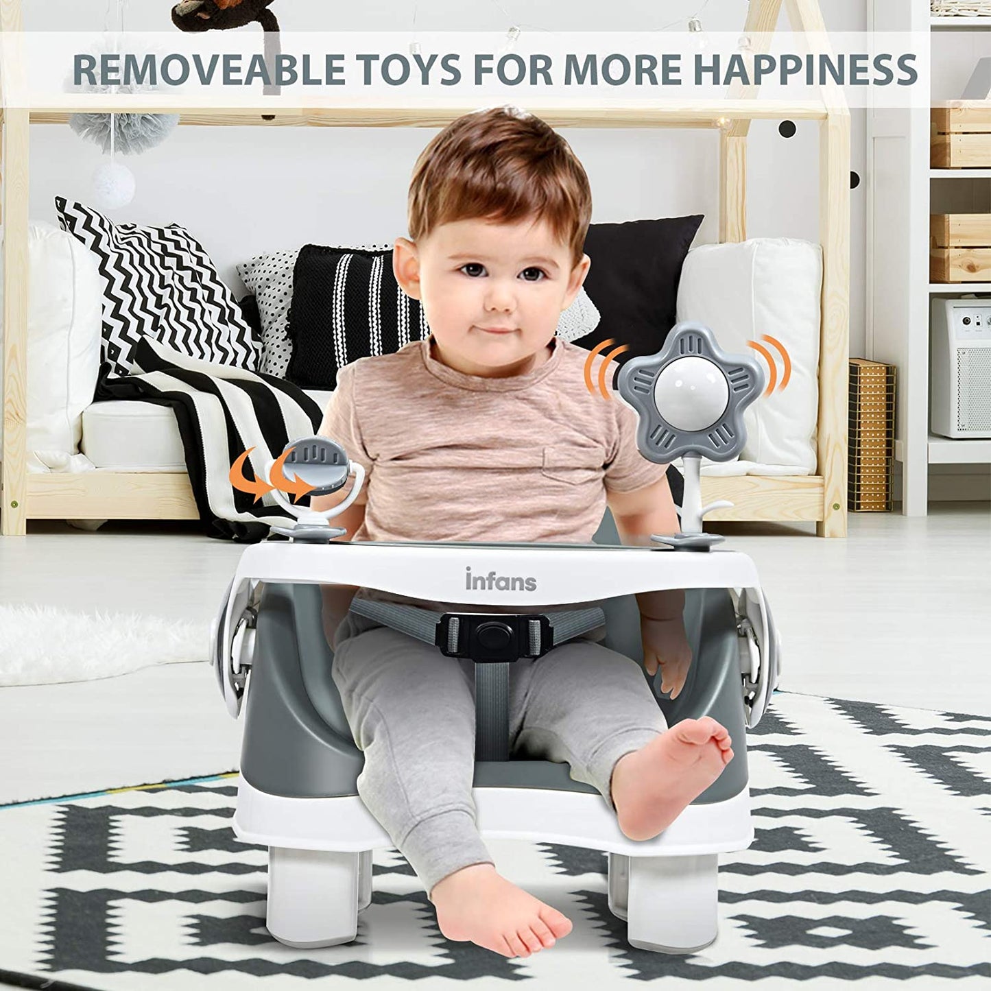 3-in-1 Portable Floor Baby Booster Seat OLAKIDS