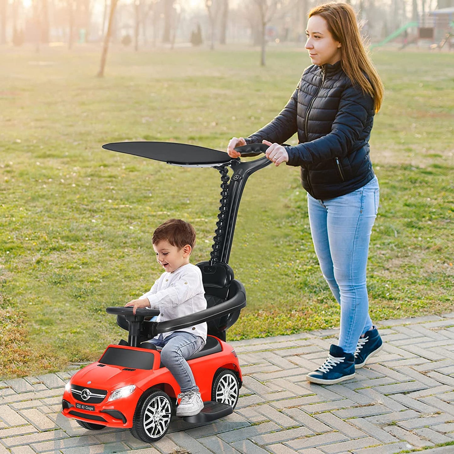 3-in-1 Kids Toy Stroller for Toddlers with Push Handle OLAKIDS