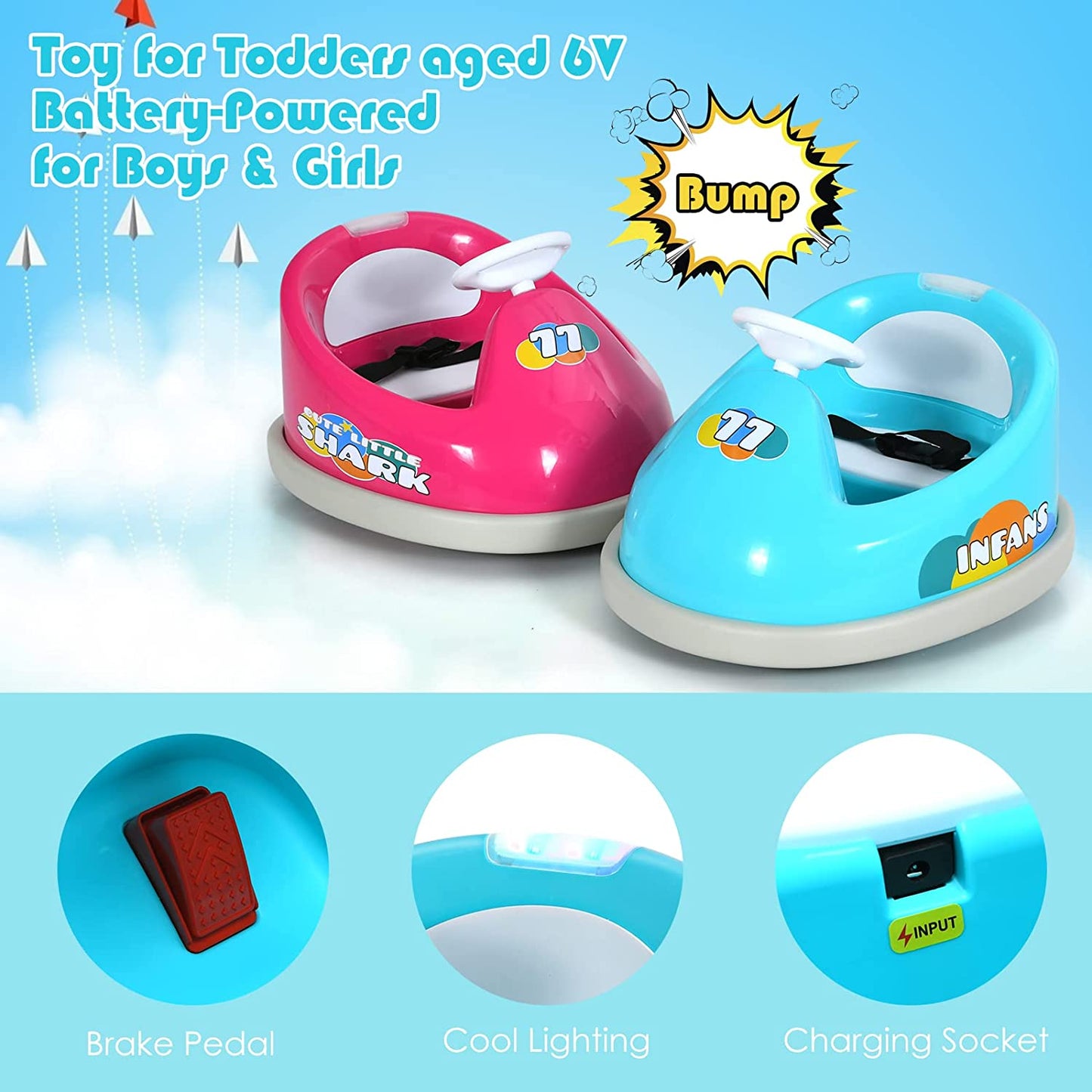 6V Electric Vehicles Ride On Bumper Car Remote Control OLAKIDS