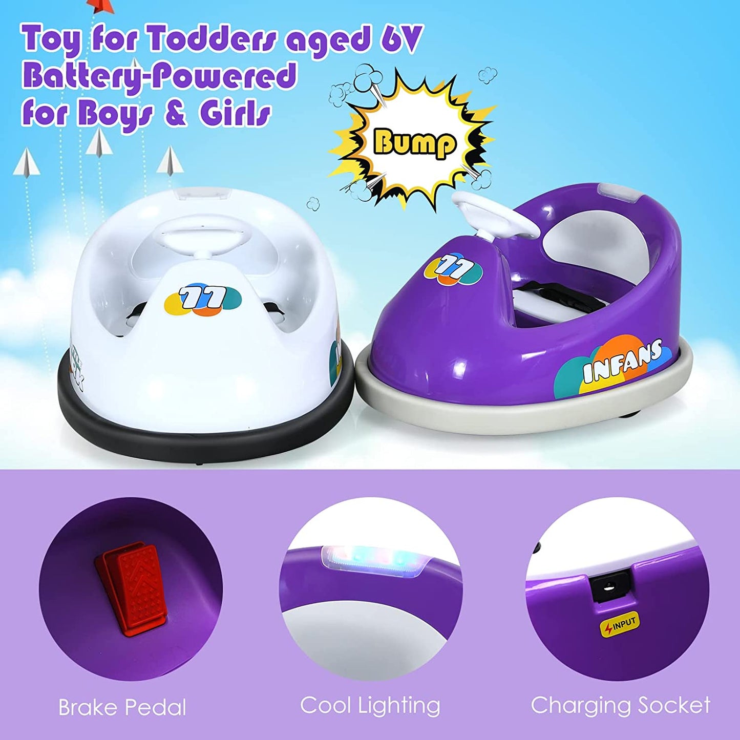 6V Electric Vehicles Ride On Bumper Car Remote Control OLAKIDS