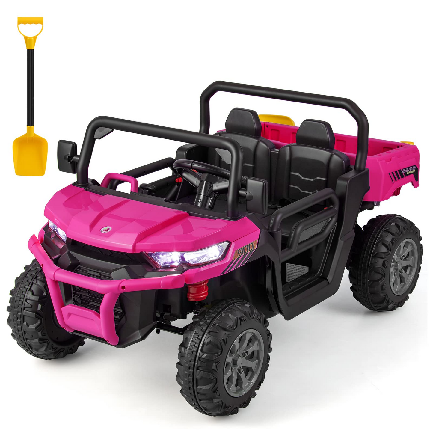 12V Electric Vehicle Dump Truck with Remote Control, Dump Bed and Extra Shovel OLAKIDS